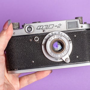 Fed 2 Kamera Messsucherkamera Objektiv Industar f3.5 50mm Objektiv M39 Geschenk für ihn Vintage Kamera Geschenk für Fotograf Bild 1