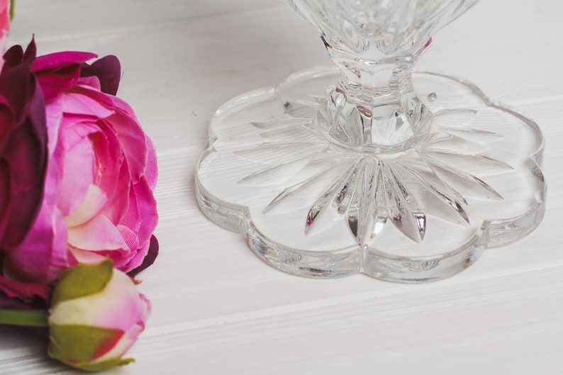 Depression crystal flower vase Red gift for wife vintage High Tall floral Home decor colored glassware Housewarming gift for woman vase