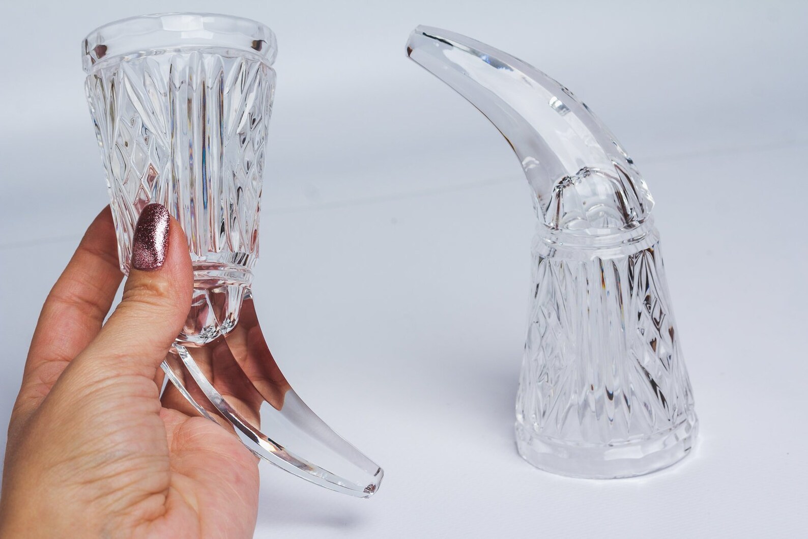 Crystal Drinking Horns Glass Wine Goblet Viking Drinking Horns Etsy