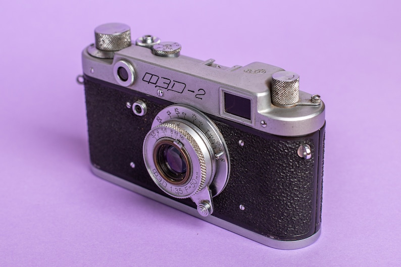 Fed 2 camera Rangefinder film camera Lens Industar f3.5 50mm lens M39 Gift for him Vintage camera Gift for photographer image 6