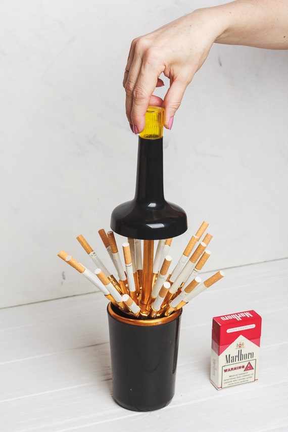 estelle friends cigarette holder Vintage Bottle Cigarette Dispenser, Custom Text Gift for Smoker