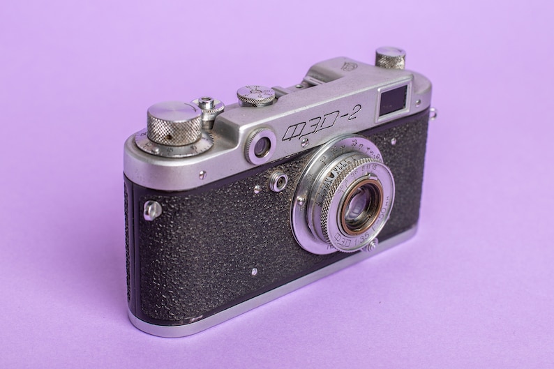 Fed 2 camera Rangefinder film camera Lens Industar f3.5 50mm lens M39 Gift for him Vintage camera Gift for photographer image 5