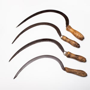 Antique Rusty Metal Sickle Primitive Tool European Country Culture Ukrainian sickle Farm tool Old reaping-hook
