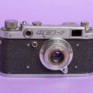 Fed 2 Kamera Messsucherkamera Objektiv Industar f3.5 50mm Objektiv M39 Geschenk für ihn Vintage Kamera Geschenk für Fotograf Bild 4