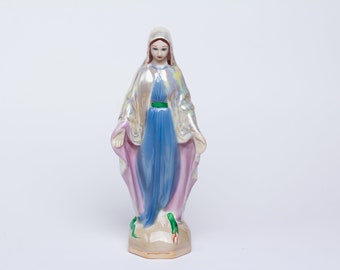 Madonna statue Porcelain Religious figurine Soviet Vintage Gift Virgin Mary sculpture home decor