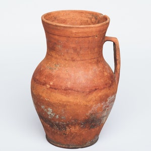 Antique clay pot Wabi sabi ceramics Dusty pottery vessel twins pot Old vase Antique  Confit Pot Rustic Decor for home Farm house decoration