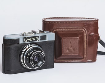 Smena 6 camera Collectible Soviet Russian camera Lomography Camera 35mm Photo Original leather case Gift for photographer Retro photo decor