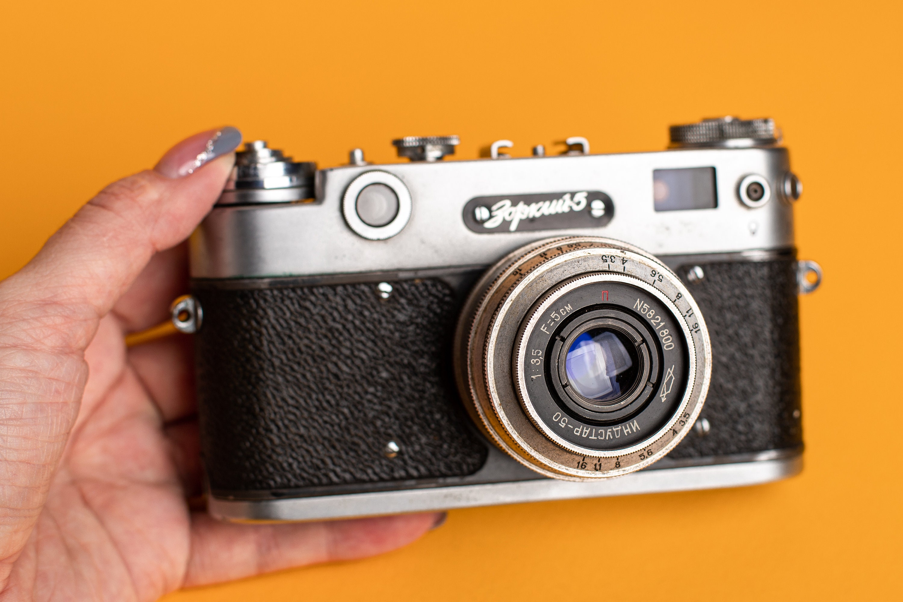 Vintage Zorki 5 Film Camera, Industar 50 Lens, Soviet Retro Photo