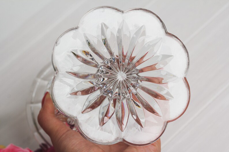 Depression crystal flower vase Red gift for wife vintage High Tall floral Home decor colored glassware Housewarming gift for woman vase