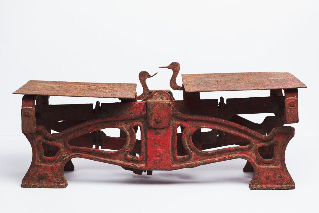 Rusty Iron Primitive Balance Scale for Weighing Antique Collectible ...