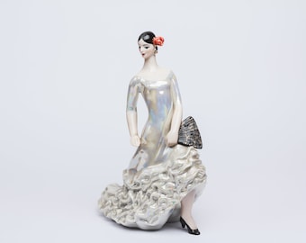 Figura de porcelana de bailarina de flamenco vintage, coleccionable ucraniana