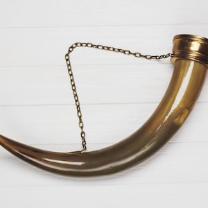 Viking drinking horn cup Wall hanging Drinking horn Christmas gift for him husband boyfriend gift Wine Vintage barware bull horn