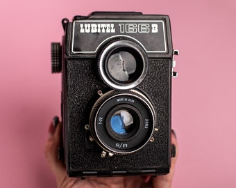 Vintage camera Lubitel 166B Collectible Soviet camera Lomography Retro Camera 35mm Photo Original leather case Gift for photographer