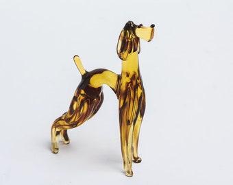 Glass dog sculpture Vintage Glass Pet figurine Christmas gift for dog lover Glass animals collection USSR