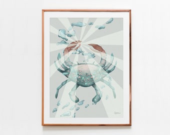 Cancer the Crab Art Print - Western Zodiac, Astrology