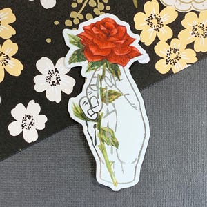 Red Rose Metallic Vinyl Sticker
