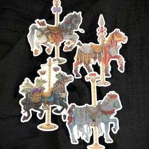 Vier Karussell-Pferde der Apocalypse Metallic Vinyl Sticker Set