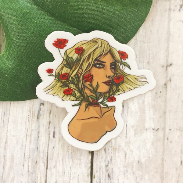 Woman Flower Vinyl Sticker - Germinate
