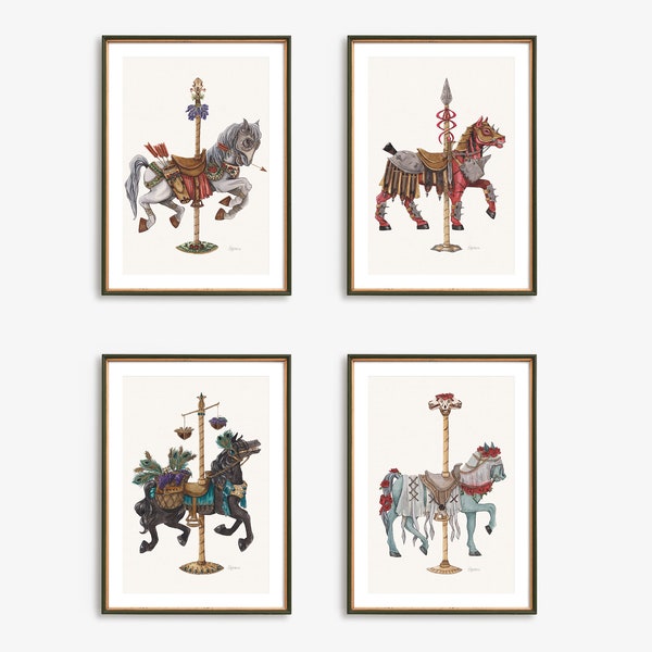 Apocalypse Carousel Art Print Set of 4