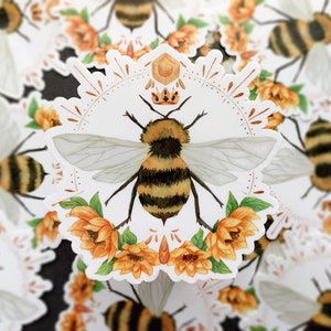 Sunshine Bumble Bee Vinyl Sticker Daytime, Sunflower, Honey Bee image 5