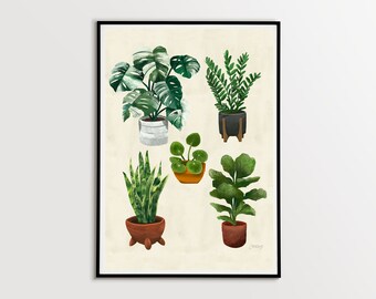 House Plant Collection - Wall Art Print