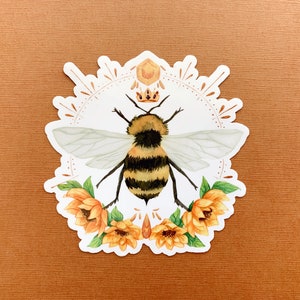 Sunshine Bumble Bee Vinyl Sticker Daytime, Sunflower, Honey Bee image 3