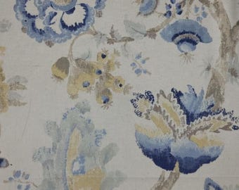 Pretty Jacobean - Navy Blue Taupe-brown Grey Yellow Natural - Faux Roman Shade Valance Window Treatment Bedroom Living Kitchen Dining Office