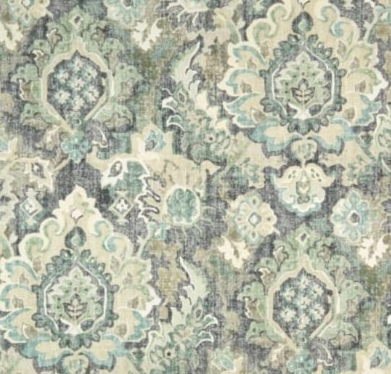 Pretty Medallion Sage Green Teal Charcoal Grey Stone Faux Etsy