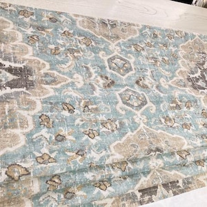 Medallion - Grey Yellow Aqua Spa - Faux Roman Shade Valance Window Treatment Bedroom Bathroom Kitchen Dining Office