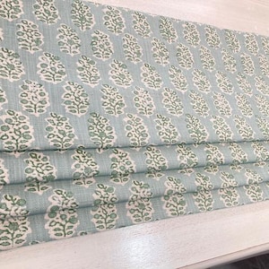 Small-scale Flora -  Green Ivory Aqua - Faux Roman Shade Window - Kitchen Dining Bath Bedroom Office
