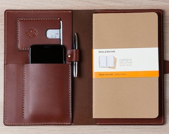 Leather Journal Cover for Moleskine XL Soft Cover//Wickett /& Craig Full Grain Leather//Portfolio for 7.5x10 Journals