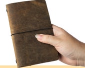 Leather Cover for Travelers Notebook American Full Grain Leather Various Sizes for Passport Regular Field Notes A6 A5 Holds 4 Inserts