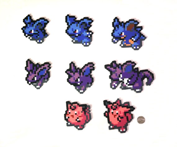 Pokemon Perler Bead Sprites #029-#036