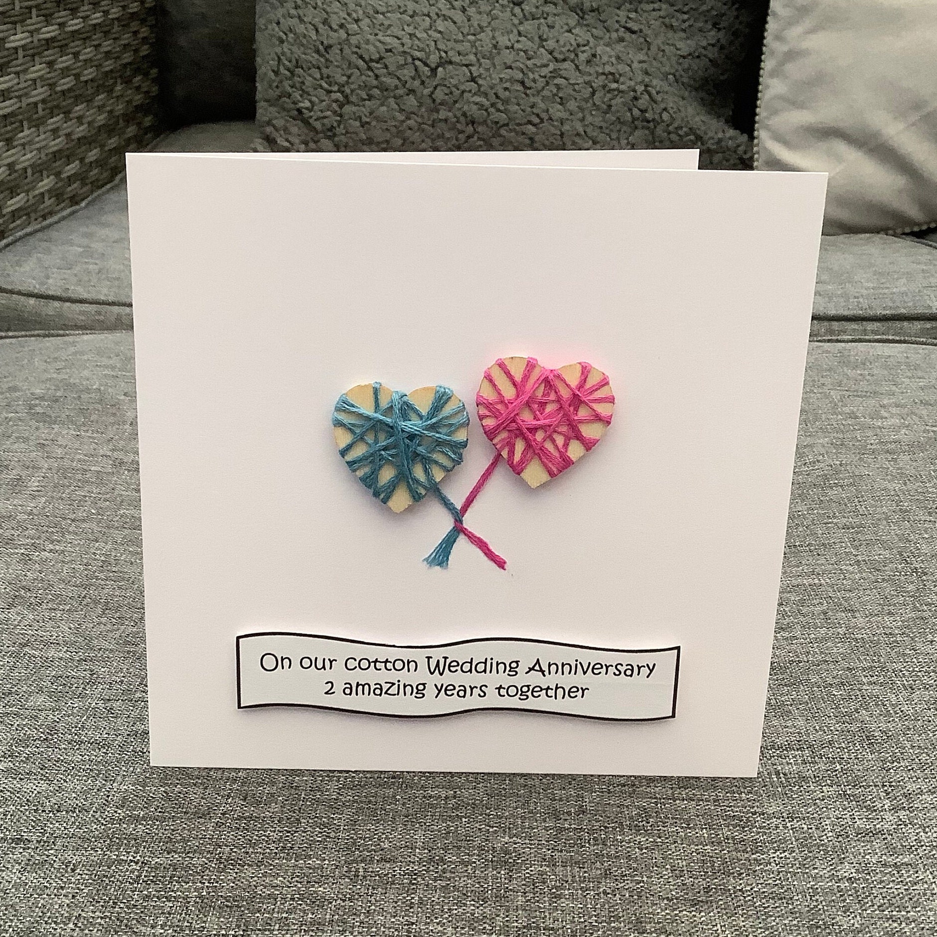 2nd Wedding Anniversary Card Cotton Wedding Anniversary 2 Etsy UK