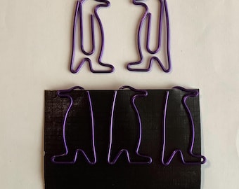 Penguin paperclips, set of 5, penguin stationery, penguin bookmark, novelty paperclip, stocking filler/school/home/office/study/scrapbooking