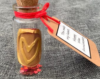 16th Wax Wedding Anniversary, Miniature Wax Heart Seal Keepsake, Card Alternative, Personalised Gift, You Melt My Heart, Sealed With a Kiss