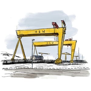 Harland and Wolff, Belfast A4 art print