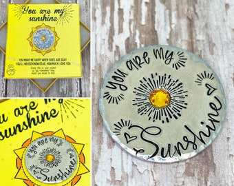 You are my Sunshine Pocket Hug, Pocket Hug, Pocket Token Coin, Sunshine Pocket Coin, Personalized Pocket Token Gift, Gift for Daughter, Love