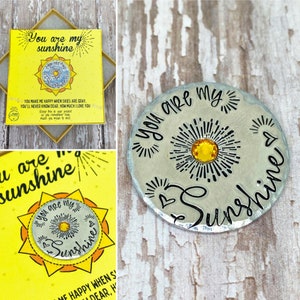 You are my Sunshine Pocket Hug, Pocket Hug, Pocket Token Coin, Sunshine Pocket Coin, Personalized Pocket Token Gift, Gift for Daughter, Love