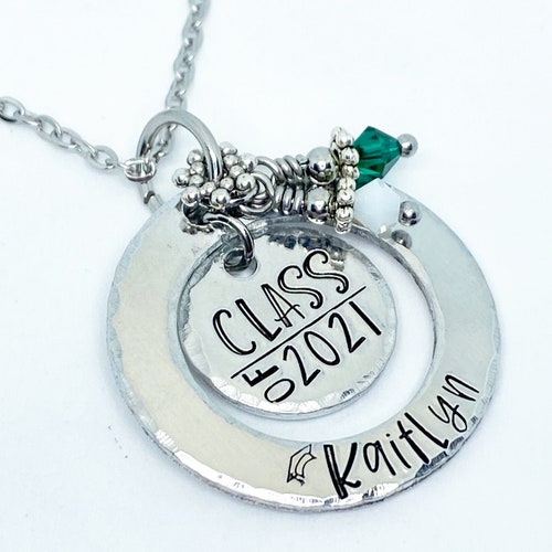 Graduation Necklace Personalized Girl Graduation Gift for Her Etsy