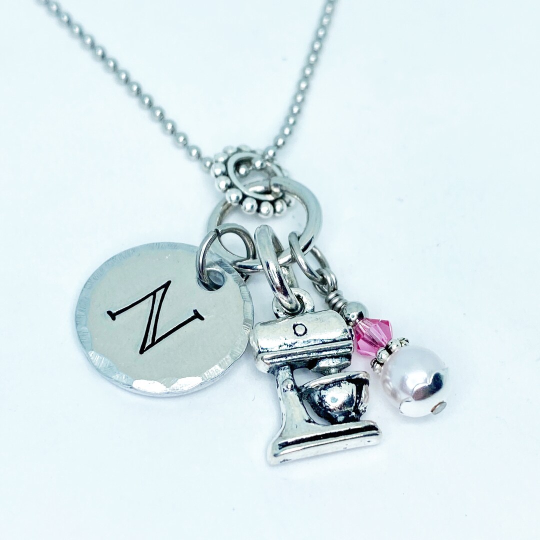 Mixer Necklace Monogram Necklace Personalized Jewelry Etsy
