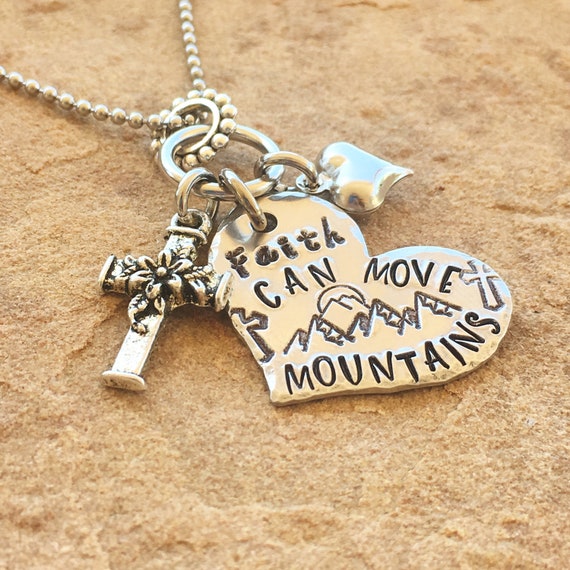 Faith Can Move Mountain Range,creative Quotes Silver Necklace Pendant,Gift