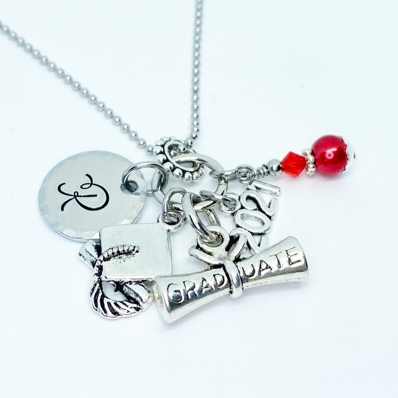 hand stamped graduation jewelry 2021 Personalized high school graduation gift for girl graduation necklace 2020 with name and year