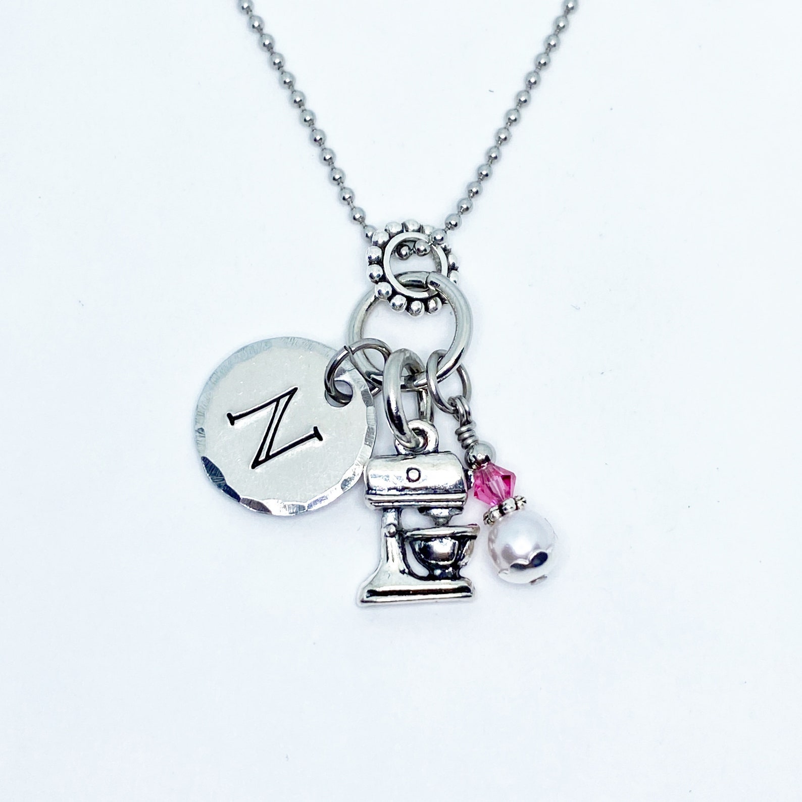 Mixer Necklace Monogram Necklace Personalized Jewelry Etsy