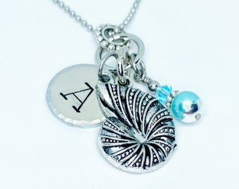 Nautilus Custom Charm Necklace, Best Friends Necklaces, Personalized Initial Necklace, Gift for Her Under 20, Birthstone Necklace