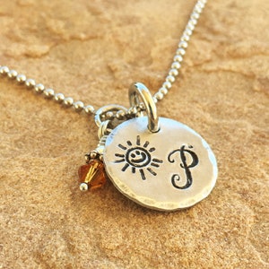 Sunshine Custom Charm Necklace, Best Friends Necklaces, Personalized Jewelry, Birthstone Custom Charm Necklace, Little Girl Necklace