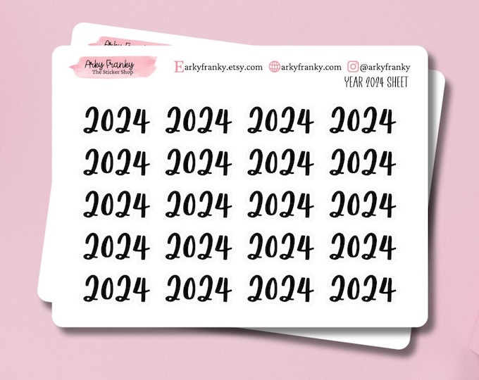Script Sticker Sheet - 2024 for Planner, Decorative Stickers for Cardmaking and Scrapbooking, Journaling Stickers
