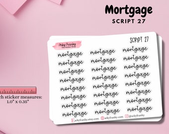 Script Sticker Sheet - Mortgage for Planner, Decorative Stickers for Cardmaking and Scrapbooking, Journaling Stickers