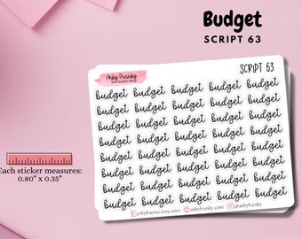 Script Sticker Sheet - Budget for Planner, Decorative Stickers for Cardmaking and Scrapbooking, Journaling Stickers