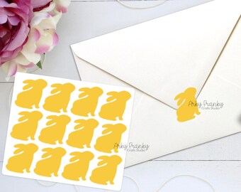 Set of 12 Easter Bunny Envelope Letter Seal Vinyl Decal Material, Letter Greeting Card Seal, Permanent Vinyl for Cups, Tumblers, and more